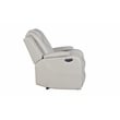 Benz LED & Power Reclining 3 Pc Set Made With Faux Leather in Ice/ White