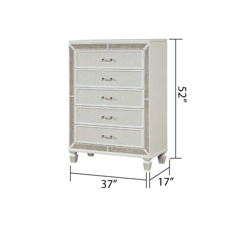 Crystal Chest Made with Wood and Finished in White