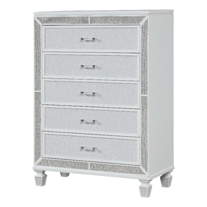 Crystal Chest Made with Wood and Finished in White