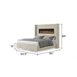 Lizelle Upholstery Wooden Queen Bed with Ambient lighting in Beige Velvet Finish