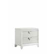 Prism Modern Style 2-Drawer Nightstand Made with Wood in White Color