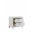 Prism Modern Style 2-Drawer Nightstand Made with Wood in White Color