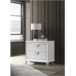 Prism Modern Style 2-Drawer Nightstand Made with Wood in White Color
