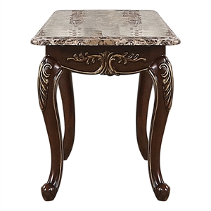 Gloria Traditional Style End Table made with Wood in Cherry Finish
