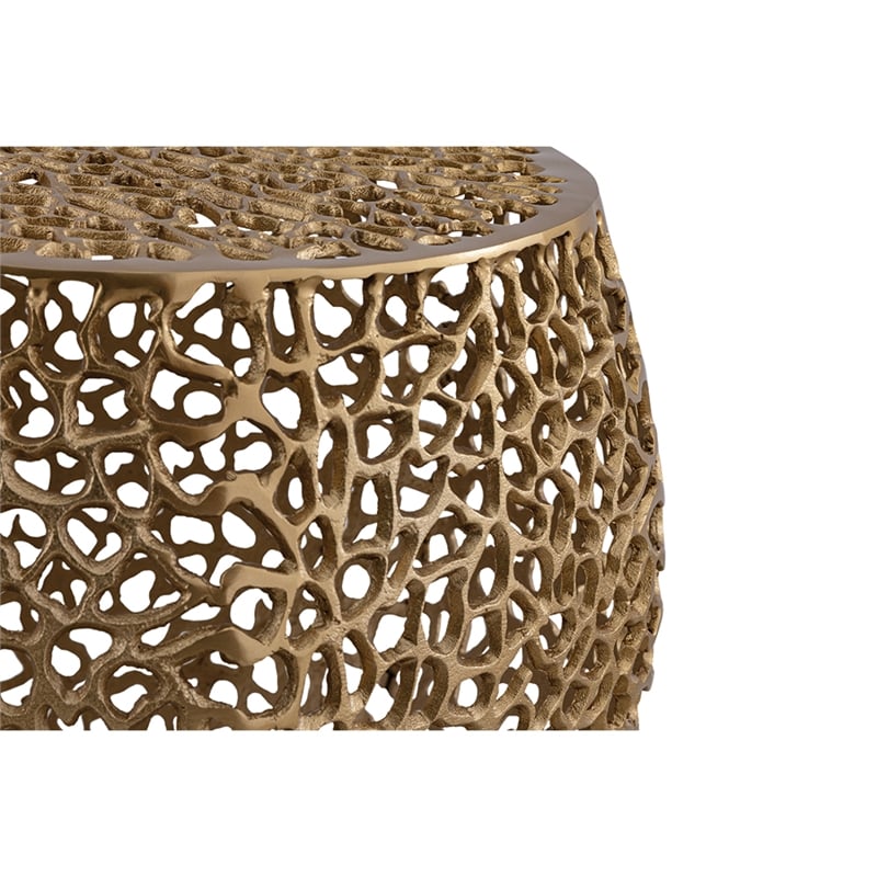 ET3403-18 Modern Style End Table made with Aluminium Casted in Gold Color