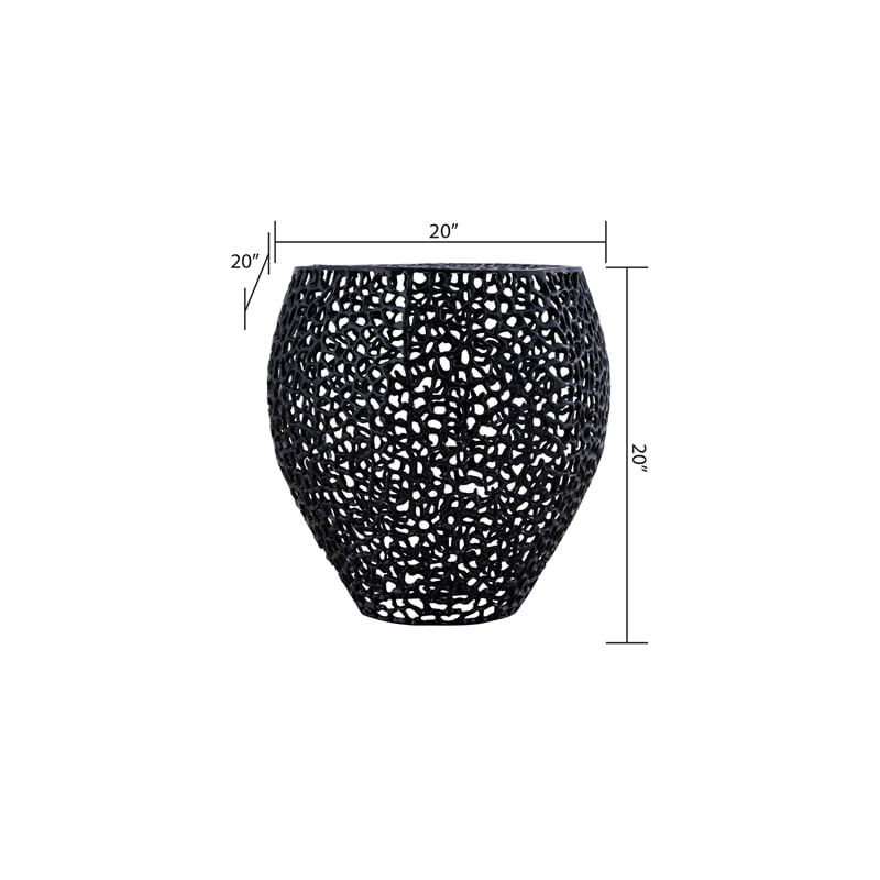ET3403-18 Modern Style End Table made with Aluminium Casted in Black Color