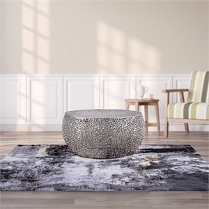 CT3502-32 Round Coffee Table Made with Aluminum in Silver Color