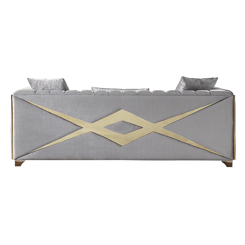 Valencia Modern Style 2 PC Living room Set Made with Wood in Silver Color