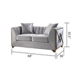 Valencia Modern Style 2 PC Living room Set Made with Wood in Silver Color