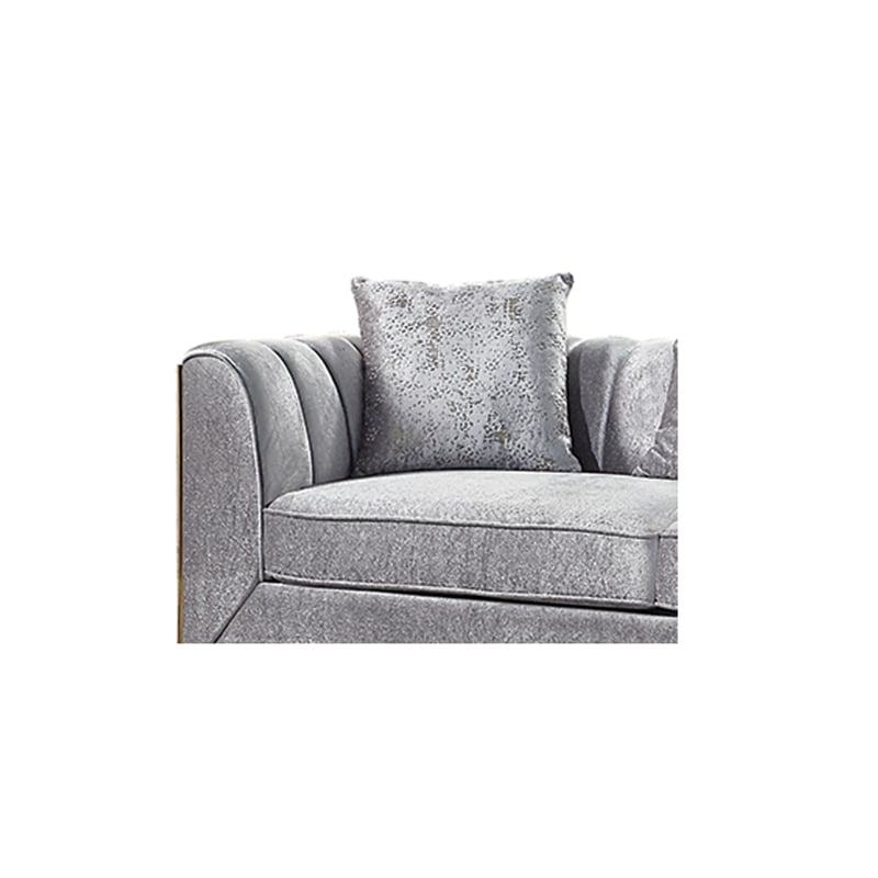 Valencia Modern Style Sofa in Gold Finish Made with Wood in Silver Color