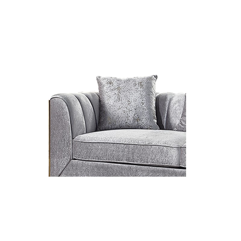 Valencia Modern Style Chair in Gold Finish Made with Wood in Silver Color