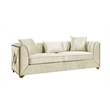 Valencia Modern Style Sofa in Gold Finish Made with Wood in Cream Color