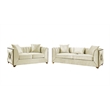 Valencia Modern Style Sofa in Gold Finish Made with Wood in Cream Color