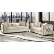 Valencia Modern Style Sofa in Gold Finish Made with Wood in Cream Color