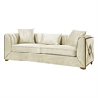Valencia Modern Style Sofa in Gold Finish Made with Wood in Cream Color