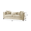 Valencia Modern Style Sofa in Gold Finish Made with Wood in Cream Color