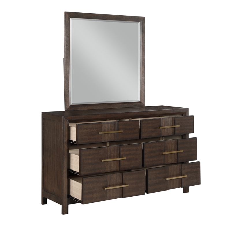 dresser modern design made with wood in walnut color