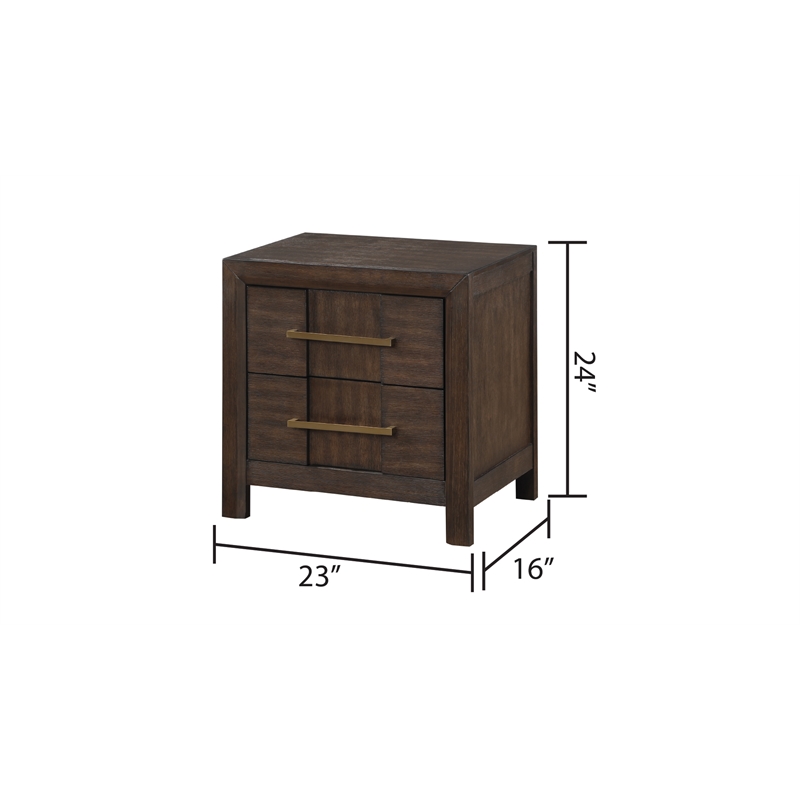 4 PC King Modern Bedroom Set made with Wood in Walnut color