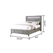 Queen Bed Made with Wood and LED Headboard in Gray Color