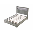 Queen Bed Made with Wood and LED Headboard in Gray Color