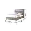 Full Bed Made with Wood and LED Headboard in Gray Color
