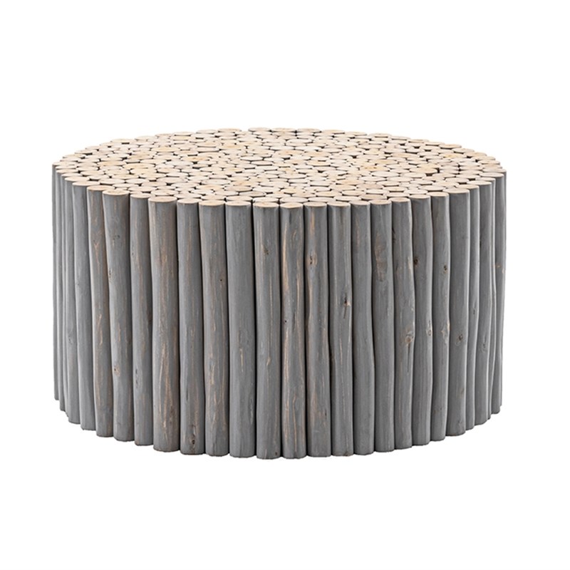 T1009-32 Contemporary Style Jungle Wood Coffee Table in Gray Color