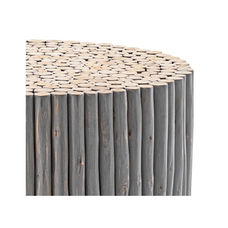 T1009-32 Contemporary Style Jungle Wood Coffee Table in Gray Color
