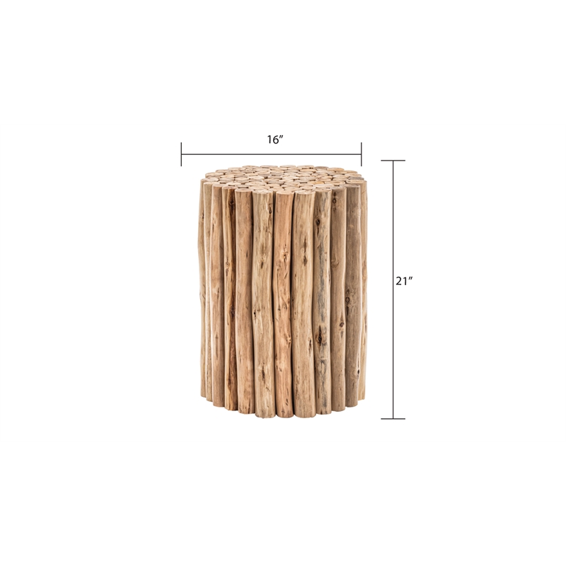 ET1009-16 Contemporary Style Jungle Wood End Table in Natural Color