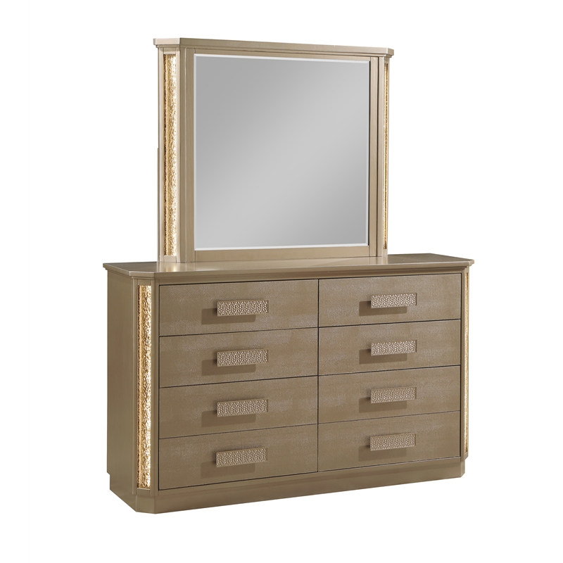 Medusa Modern Style Copper & Gold Finish Mirror made with Wood