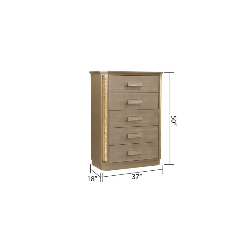 Medusa Modern Style Copper & Gold Finish Chest made with Wood