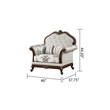Gloria Traditional Style button tufted Chair made with wood in Ivory