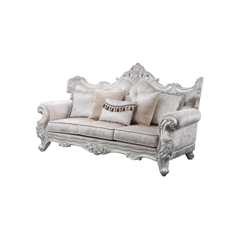 Melrose Traditional Sofa Made with Wood in silver