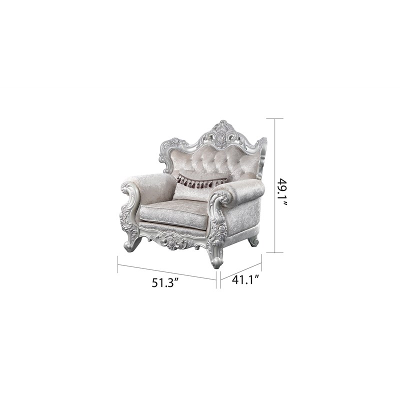 Melrose Traditional Style Chair Made with Wood in silver