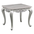 Melrose Traditional Style End Table Made with Wood in Silver