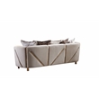 Chanelle Thick Velvet Fabric Upholstered Sofa Made With Wood in Beige