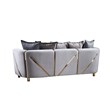 Chanelle Thick Velvet Fabric Upholstered Sofa Made With Wood in Gray