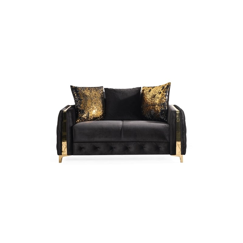 Lust Modern Style 3PC Living Room Set Made with Wood in Black