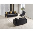 Lust Modern Style 3PC Living Room Set Made with Wood in Black