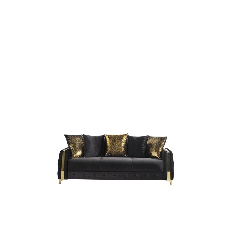 Lust Modern Style 3PC Living Room Set Made with Wood in Black