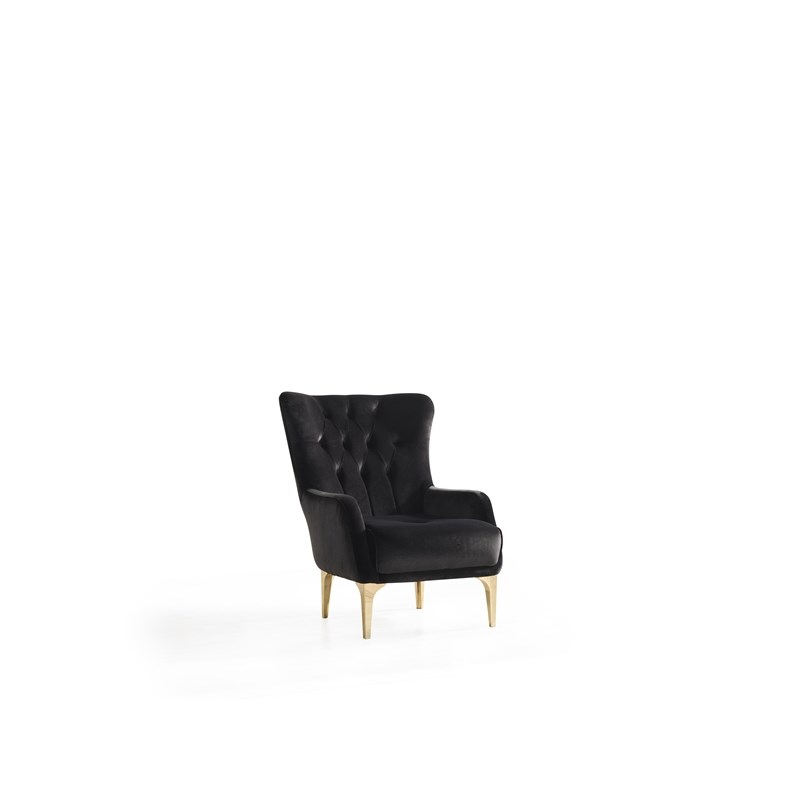 Lust Modern Style 3PC Living Room Set Made with Wood in Black