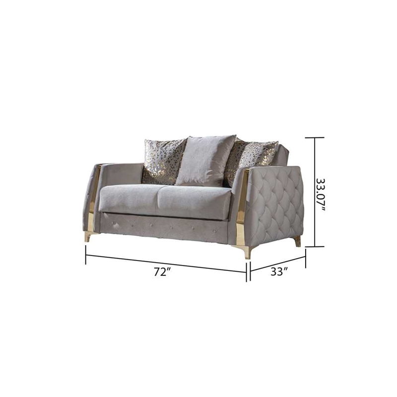 Lust Modern Style 3PC Living Room Set Made with Wood in Taupe