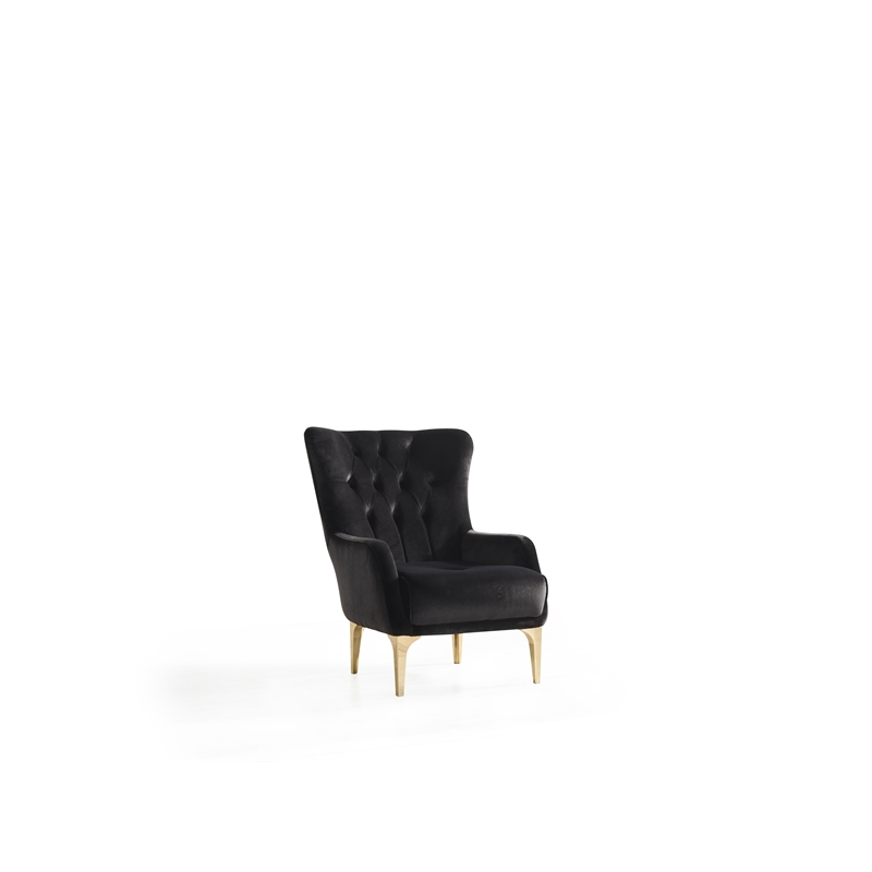 Lust Modern Style Chair Made with Wood in Black