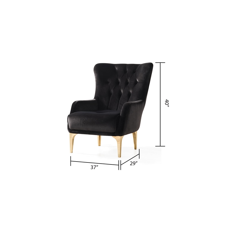Lust Modern Style Chair Made with Wood in Black