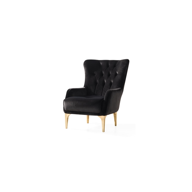 Lust Modern Style Chair Made with Wood in Black