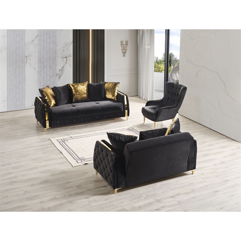 Lust Modern Style Chair Made with Wood in Black