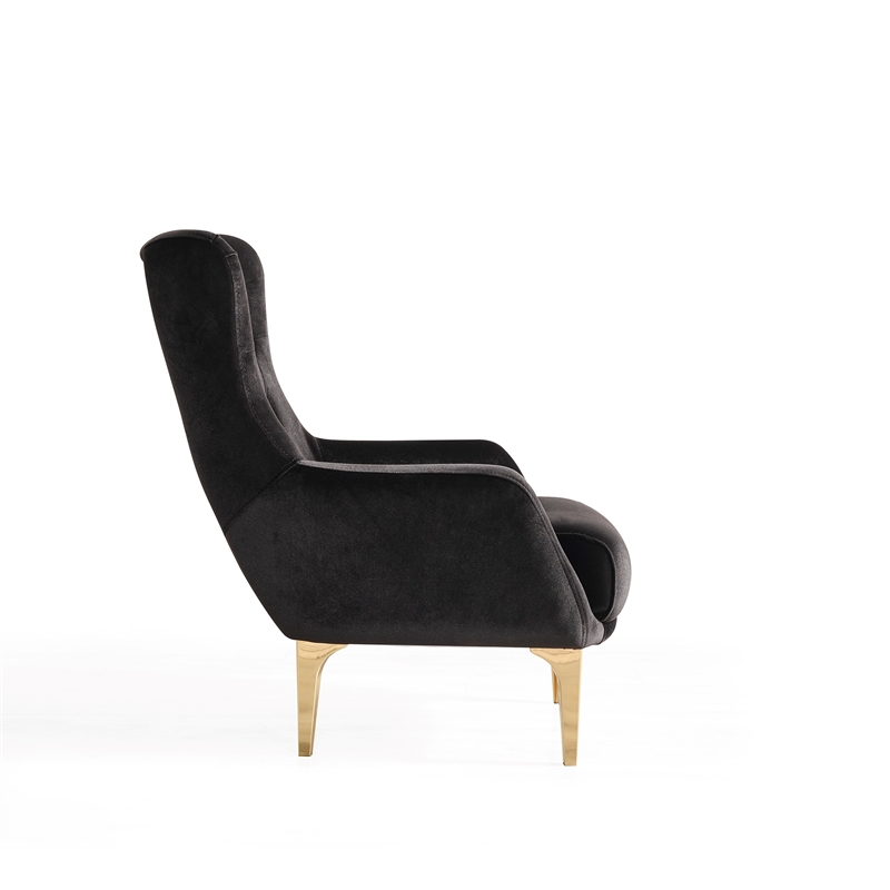 Lust Modern Style Chair Made with Wood in Black