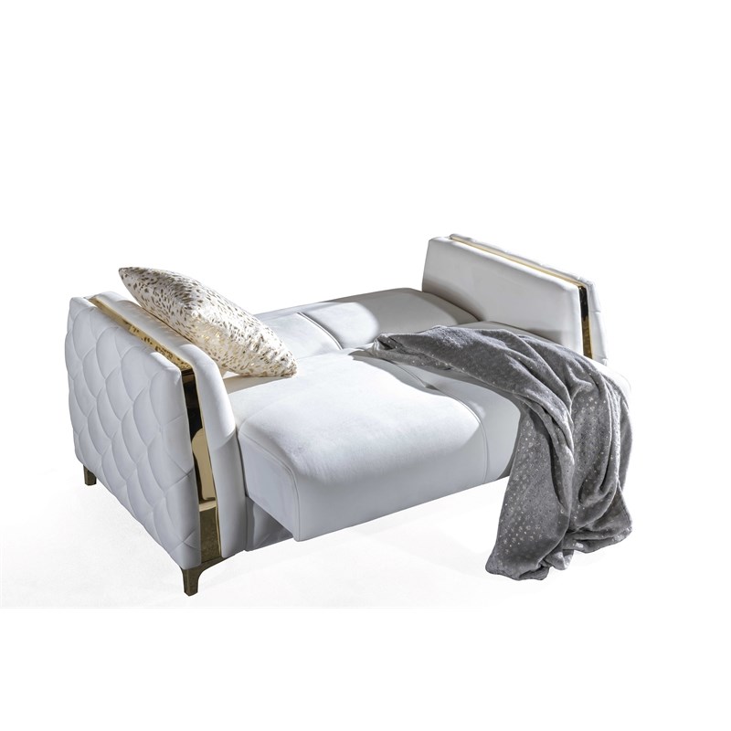 Lust Modern Style 2PC Living Room Set Made with Wood in White