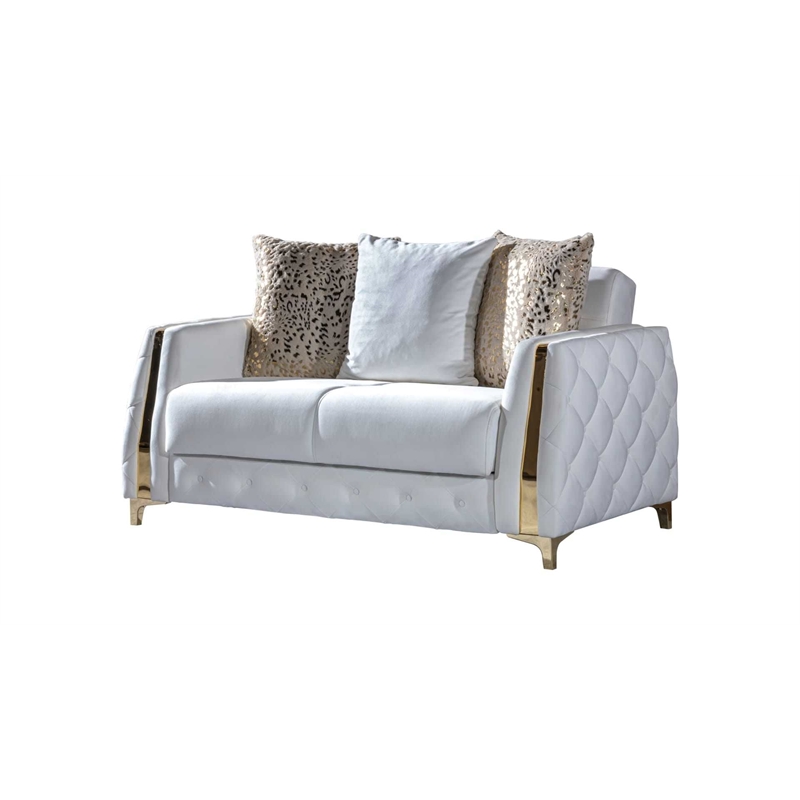 Lust Modern Style 3PC Living Room Set Made with Wood in White