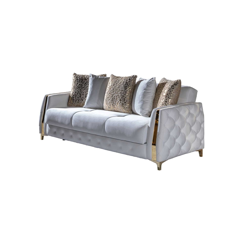 Lust Modern Style 3PC Living Room Set Made with Wood in White