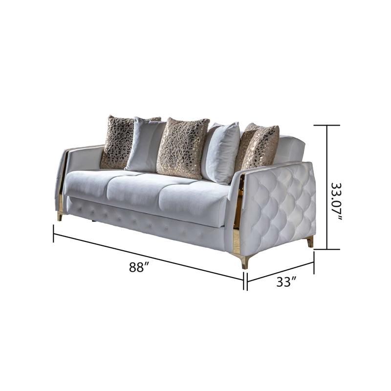 Lust Modern Style 3PC Living Room Set Made with Wood in White